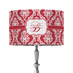 Damask 12" Drum Lamp Shade - Fabric (Personalized)