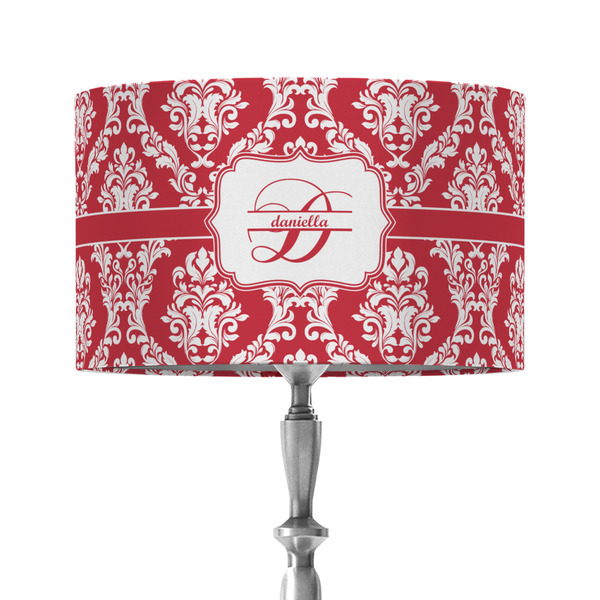 Damask 12" Drum Lampshade - ON STAND (Fabric)