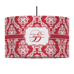 Damask 12" Drum Pendant Lamp - Fabric (Personalized)
