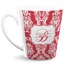 Damask 12 Oz Latte Mug (Personalized)