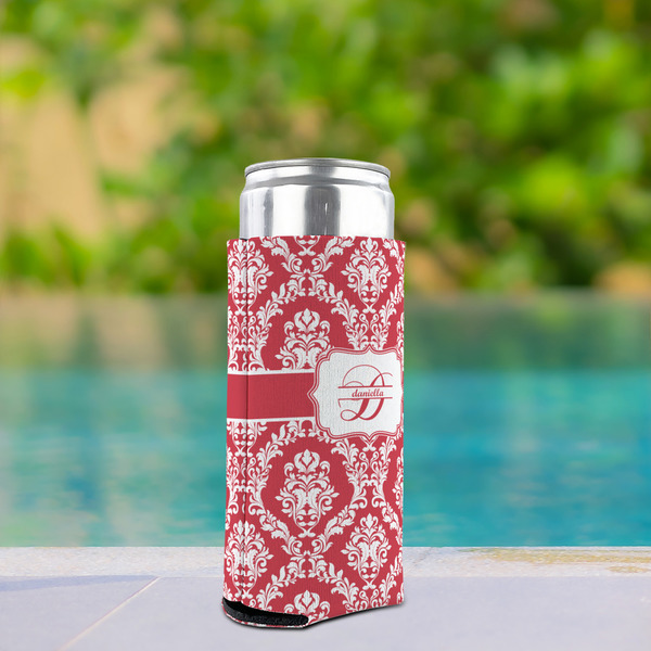 Damask Can Cooler - Tall 12oz - In Context