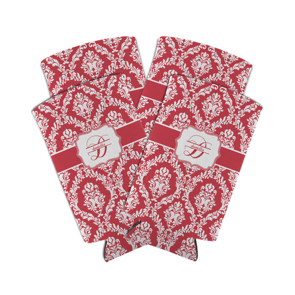 Custom Damask Can Cooler (tall 12 oz) - Set of 4 (Personalized)