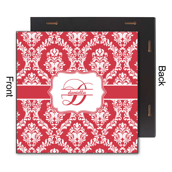 Damask 12x12 Wood Print - Front & Back View