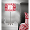 Damask 13 inch drum lamp shade - in room