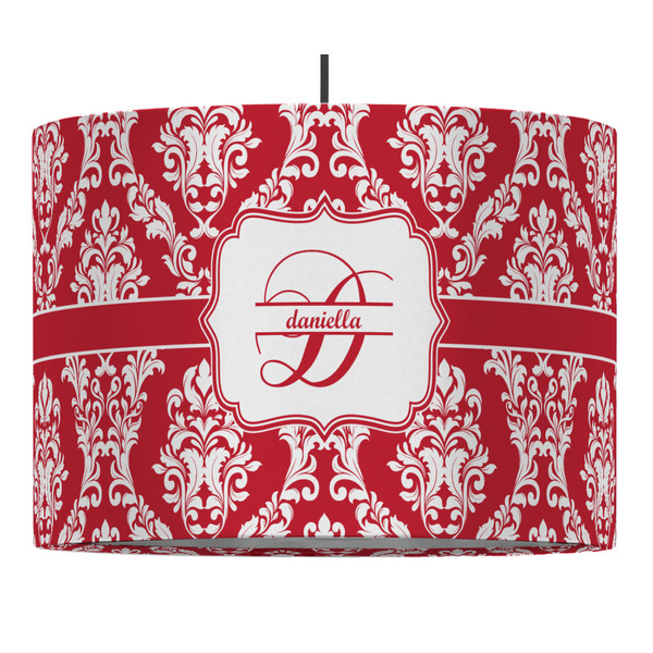 Custom Damask 16" Drum Pendant Lamp - Fabric (Personalized)