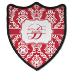 Damask Iron On Shield Patch B w/ Name and Initial
