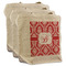 Damask 3 Reusable Cotton Grocery Bags - Front View