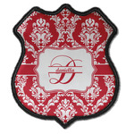 Damask Iron On Shield Patch C w/ Name and Initial