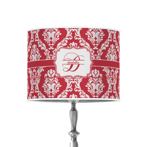 Damask 8" Drum Lampshade - ON STAND (Poly Film)