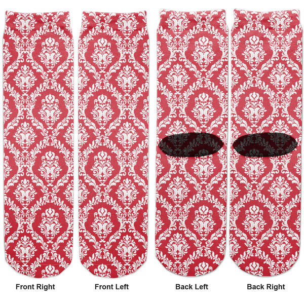 Damask Adult Crew Socks - Double Pair - Front and Back - Apvl