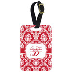 Damask Metal Luggage Tag w/ Name and Initial