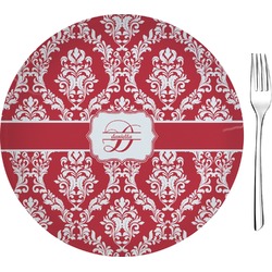 Damask Glass Appetizer / Dessert Plate 8" (Personalized)
