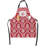 Damask Apron With Pockets w/ Name and Initial