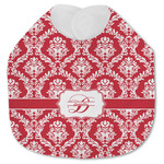 Damask Jersey Knit Baby Bib w/ Name and Initial