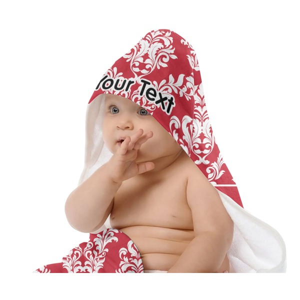 Damask Baby Hooded Towel on Child