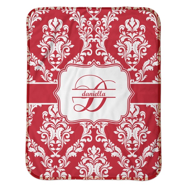 Damask Baby Sherpa Blanket - Flat