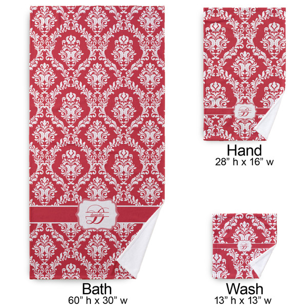 Damask Bath Towel Sets - 3-piece - Approval