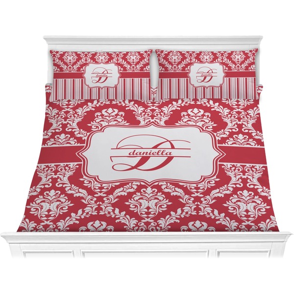 Custom Damask Comforter Set - King (Personalized)