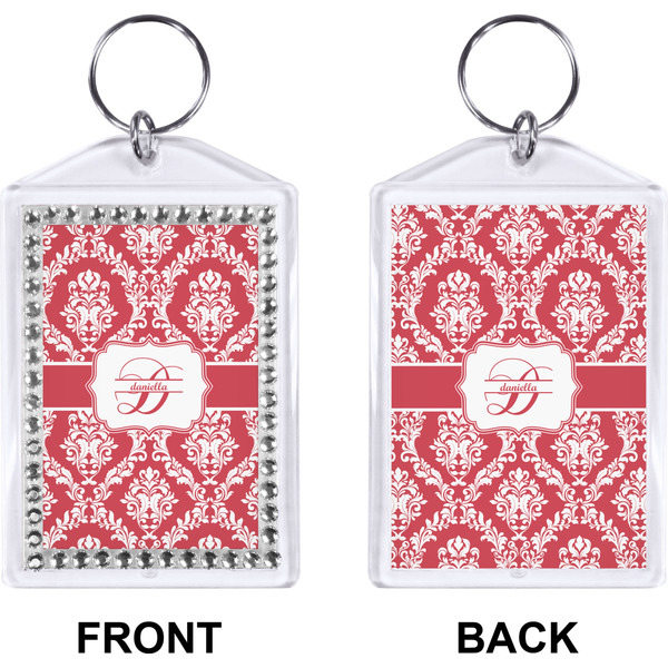 Damask Bling Keychain (Front + Back)
