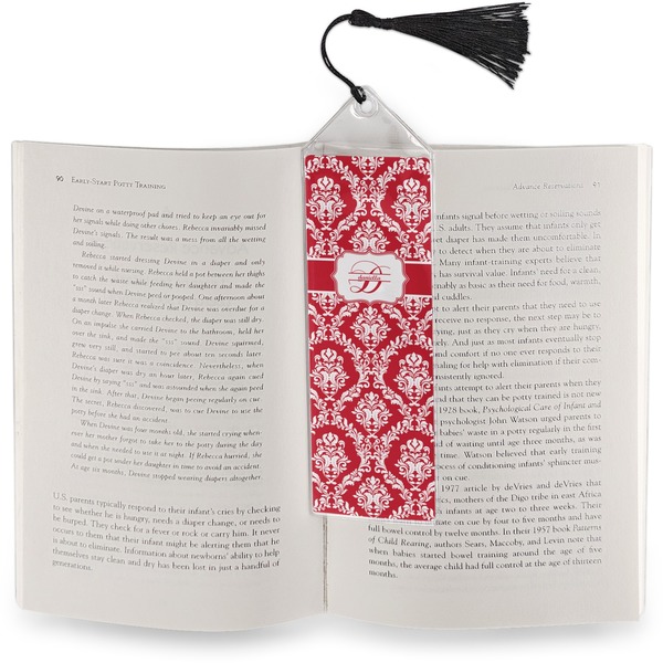 Damask Bookmark with tassel - In book