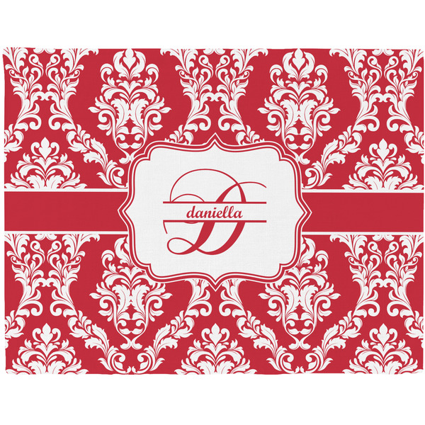 Custom Damask Woven Fabric Placemat - Twill w/ Name and Initial