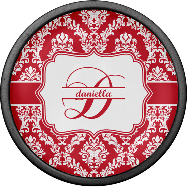 Damask Cabinet Knob - Black - Front