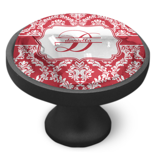 Damask Cabinet Knob - Black - Side