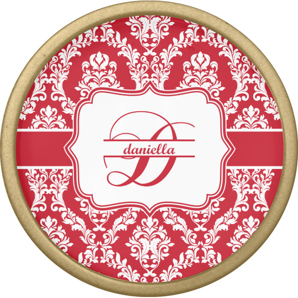 Damask Cabinet Knob - Gold - Front