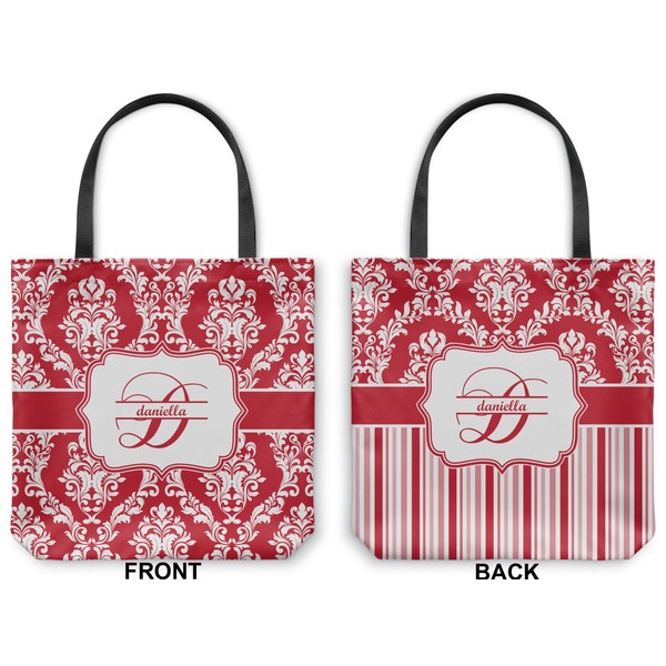 Damask Canvas Tote - Front and Back