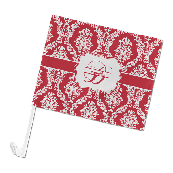 Custom Damask Car Flag - Large (Personalized)
