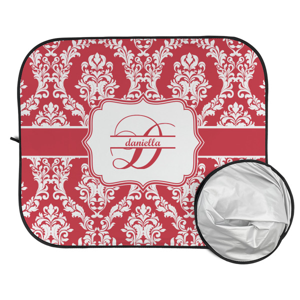 Damask Car Sun Shades - FOLDED & UNFOLDED