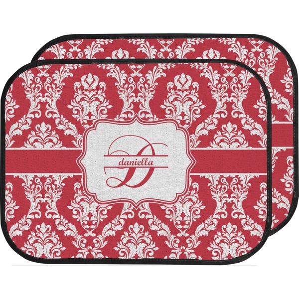 Custom Damask Car Floor Mats (Back Seat) (Personalized)