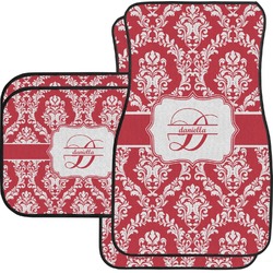 Damask Car Floor Mats Set - 2 Front & 2 Back (Personalized)