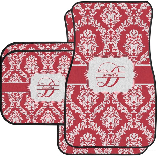 Custom Damask Car Floor Mats Set - 2 Front & 2 Back (Personalized)