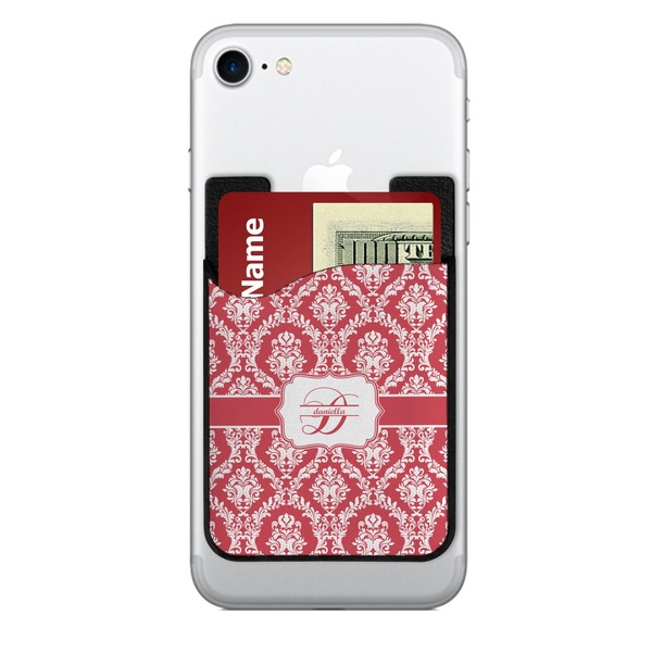 Custom Damask 2-in-1 Cell Phone Credit Card Holder & Screen Cleaner (Personalized)