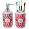 Damask Ceramic Bathroom Accessories Set (Personalized)
