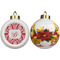 Damask Ceramic Christmas Ornament - Poinsettias (APPROVAL)