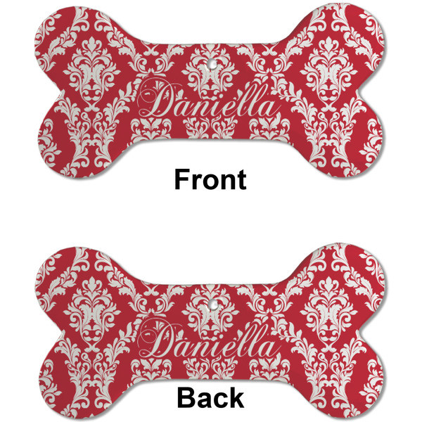 Damask Ceramic Flat Ornament - Bone Front & Back (APPROVAL)