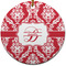Damask Ceramic Flat Ornament - Circle (Front)