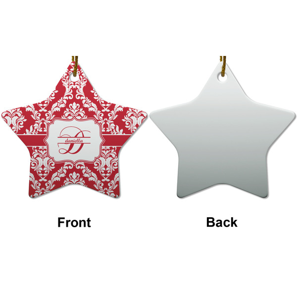Damask Ceramic Flat Ornament - Star Front & Back (APPROVAL)