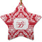 Damask Star Ceramic Ornament w/ Name and Initial