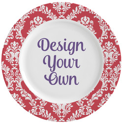 Damask Ceramic Dinner Plates (Set of 4) (Personalized)