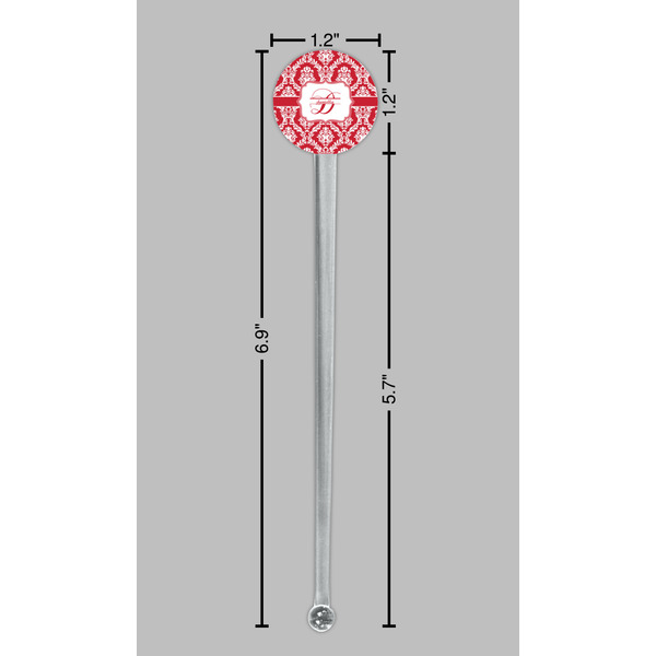 Damask Clear Plastic 7" Stir Stick - Round - Dimensions