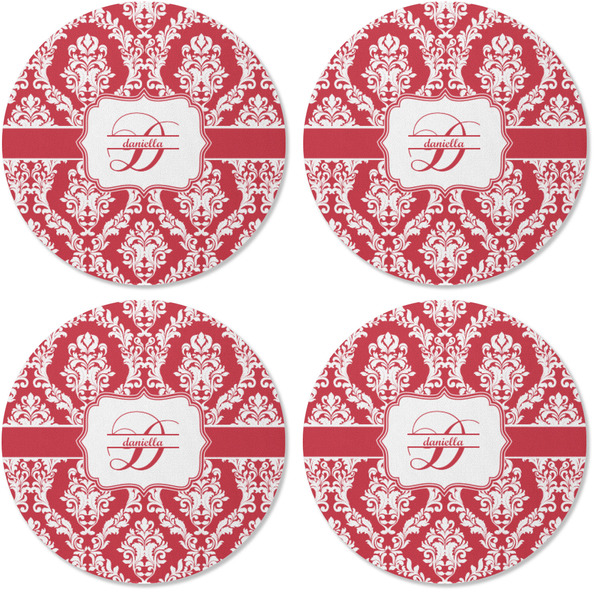 Damask Coaster Round Rubber Back - Apvl