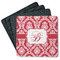 Damask Square Rubber Backed Coasters - Set of 4 (Personalized)