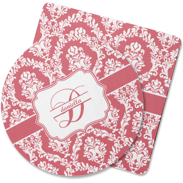 Custom Damask Rubber Backed Coaster (Personalized)