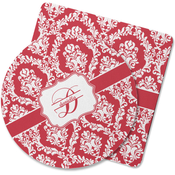 Custom Damask Rubber Backed Coaster (Personalized)
