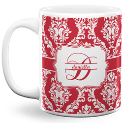 Damask 11 Oz Coffee Mug - White (Personalized)