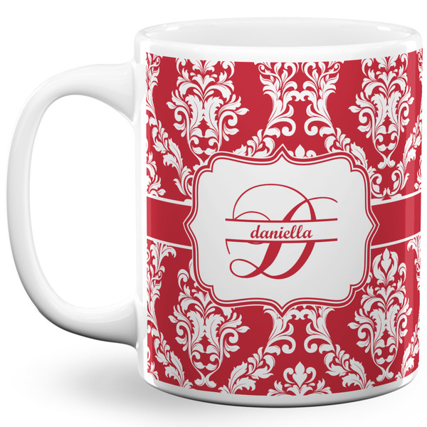 Custom Damask 11 Oz Coffee Mug - White (Personalized)
