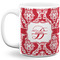 Damask Coffee Mug - 11 oz - Full- White